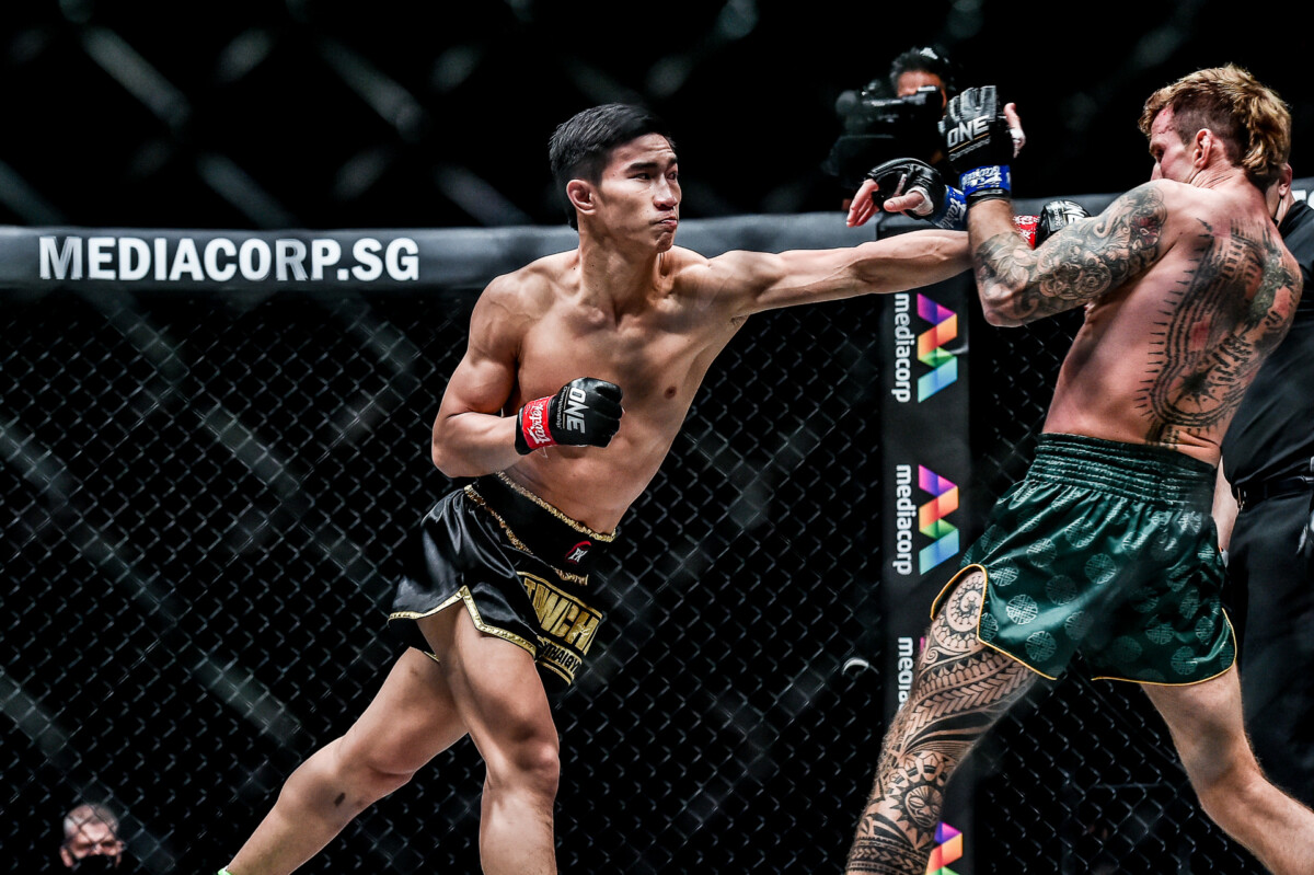 Scenes from the Muay Thai bout between Tawanchai PK.Saenchai Muaythaigym and Sean Clancy at ONE: DANGAL on 15 May
